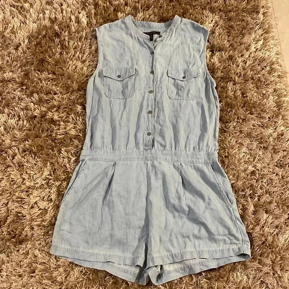 Bcbgmaxazria denim romper size L - Picture 1 of 5